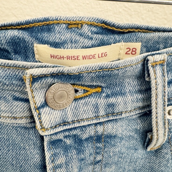 LEVIS High Rise Wide Leg Jeans Distressed Ankle Size 28 - Picture 5 of 7